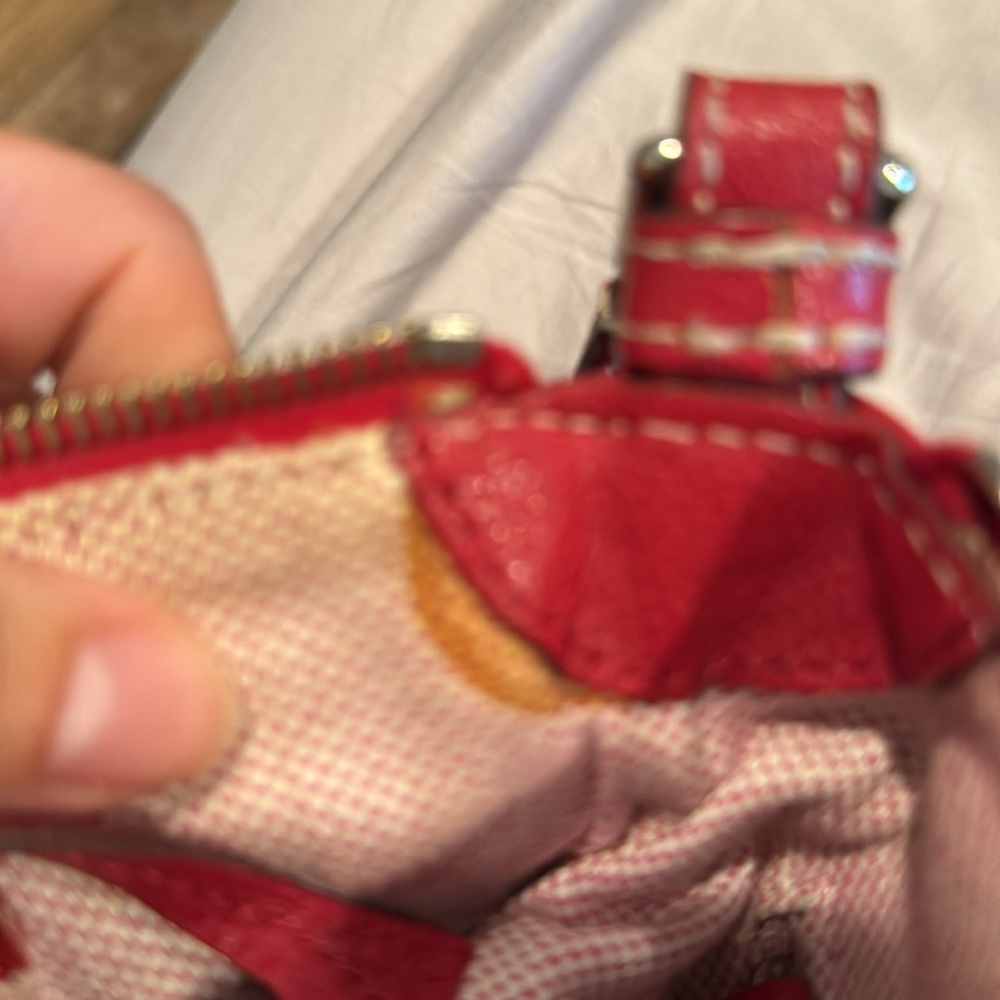 Dooney & Bourke Red Pebbled Leather Crossbody Bag purse - Picture 8 of 11